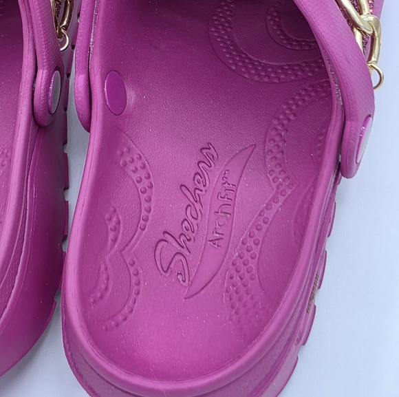 Skechers x Snoop Dogg Pink Rolling N Gold Arch Fit Footsteps Clogs Size 10 - Picture 9 of 16